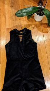 Black Corduroy Romper